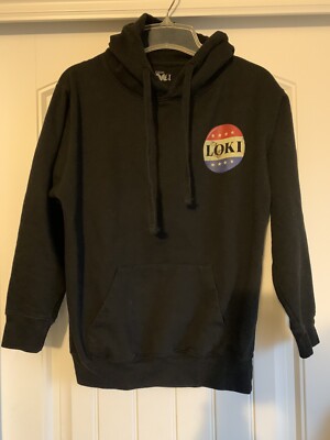  Hot Topic Marvel Comics Loki BeLIEve Black Hooded Sweatshirt Size S Hoodie