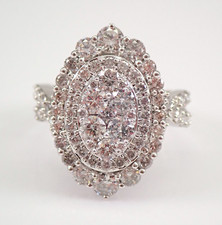 3Ct Round Cut Lab Created Diamond Cluster Engagement Ring 14K White Gold Finish