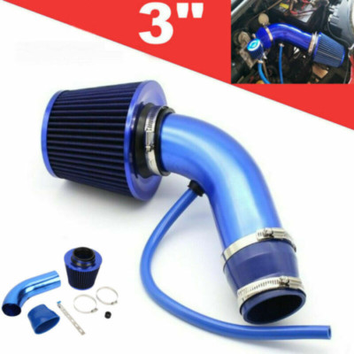3'' 76mm Blau Sportluftfilter KFZ Auto Air Intake Kit Sport Luftfilter Universal