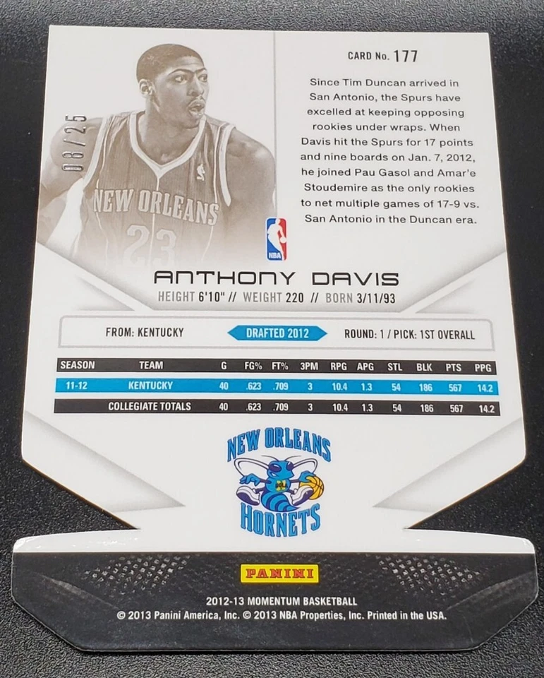 ANTHONY DAVIS 12-13 MOMENTUM FORCE DIE-CUT ROOKIE RC MAVERICKS SSP RARE 8/25 - Image 3 of 3