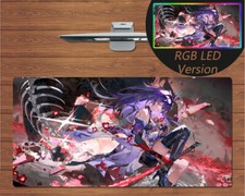Anime RGB LED Large Mouse Pad Honkai Star Rail Acheron Gaming Mat Mousepad Gift