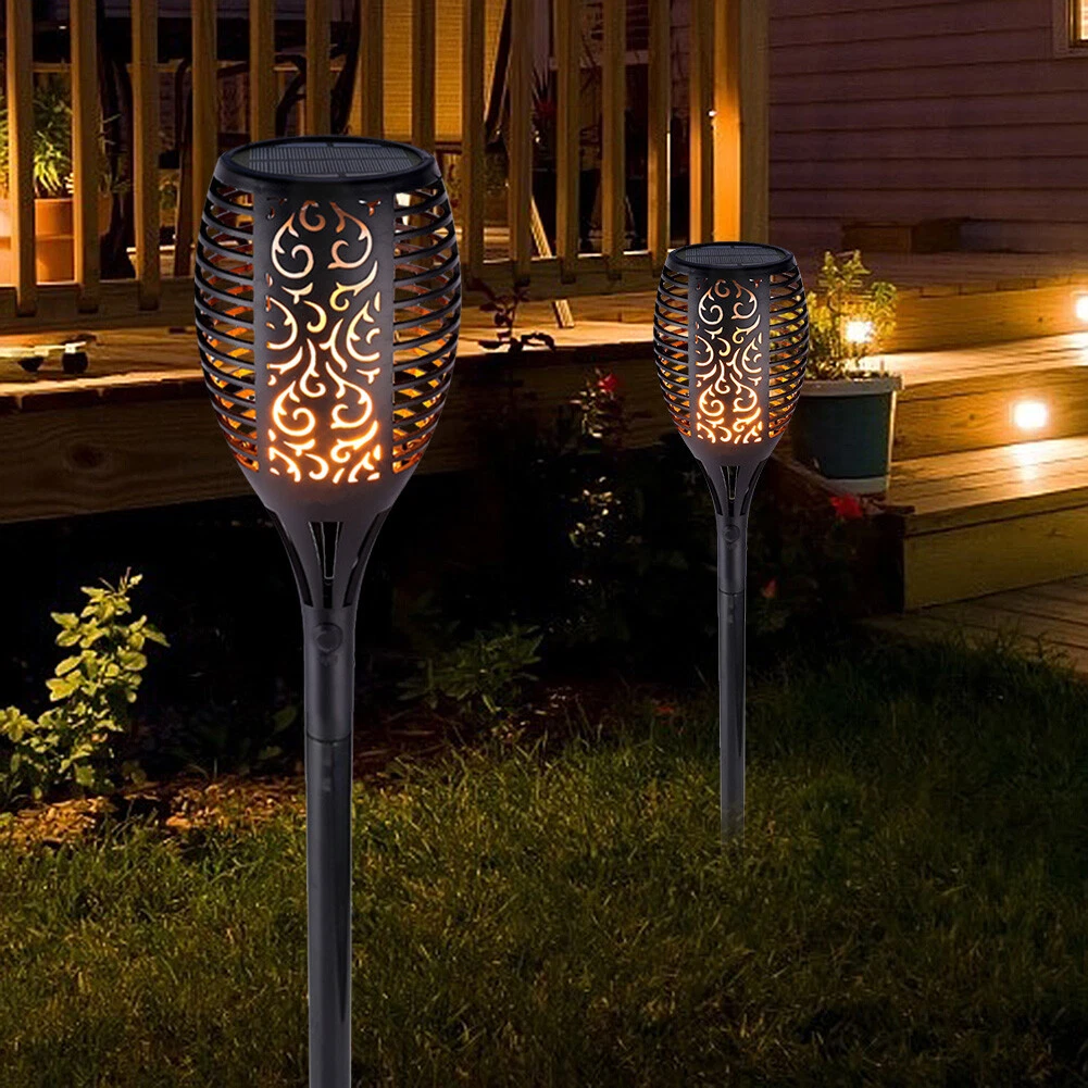 Outdoor Garden Solar Flame Light Waterproof LED Torch Lamp for