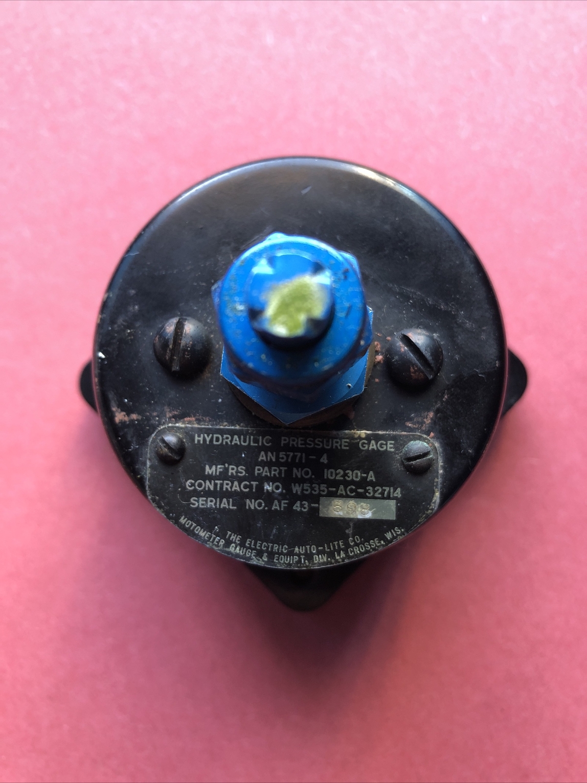 USAF P-51 P-40 P-47 etc Hydraulic Pressure Gauge/Instrument AN5771-4 | eBay