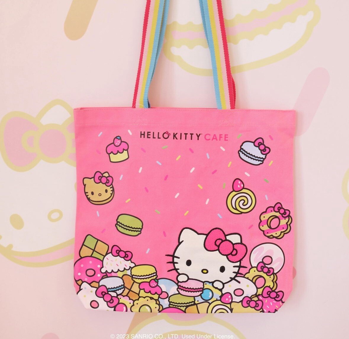Hello Kitty Café Exclusive Treats & Sprinkles Pink Canvas Tote Bag