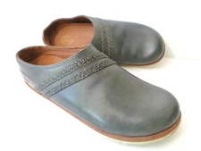 CHACO Castlerock WMNs US 7.5M Gray Leather Slip On Loafer Clog Mule Shoes 