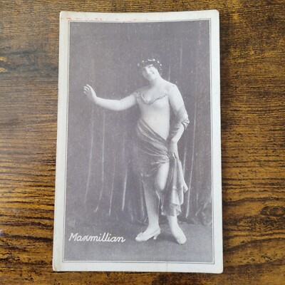 Antique Maxmillian Arcade Risque Card Gender Ambiguous Model 