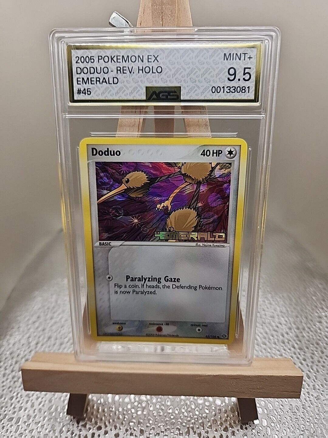 AGS 9.5 MINT+ *GOLD LABEL* Pokemon TCG Doduo Reverse Holo 45/106 Emerald Stamp