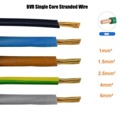PVC Kabel Einzelkern-Litzendraht BVR 1mm² 1.5mm²  2.5mm² 4mm² 6mm² Kabel Litze