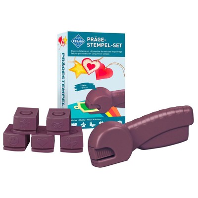 Pebaro Prägestempel-Set, Prägezange mit 6 Prägestempeln, Papier prägen Stempel