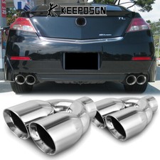 For Acura TL TLX 2004-2014 Pair 3.5" Outlet Quad Exhaust Tip Dual Wall Stainless