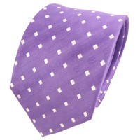 Tigertie Designer Seidenkrawatte Lila Violett Weiß Gepunktet - Krawatte Seide