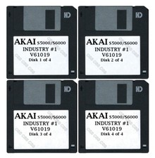 Akai S5000 / S6000 Set of Four Floppy Disks INDUSTRY 1 V61019