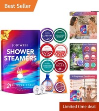 Aromatherapy Shower Steamers Gift Set - 21 Natural Tablets for Self-Care Bliss