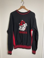 Vintage 1980s University Of Georgia Bulldogs Pullover Sweatshirt Large USA VTG