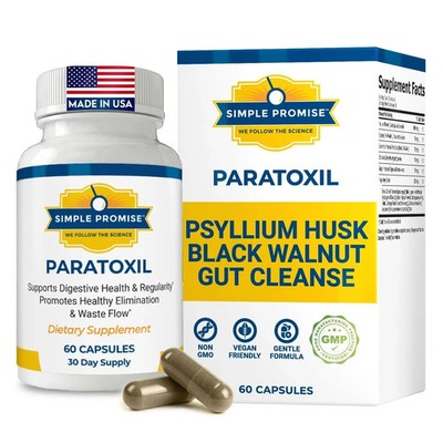 Simple Promise Paratoxil - Psyllium Husk Capsules for Daily Gut Wellness Supp..