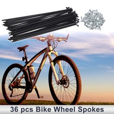1 Set 13G 152mm Length Bicycle Spokes Nipple 45 Steel Black Universal