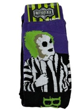 Spooky Skeleton Crew Socks Black Purple Green Halloween Novelty Men 6-12
