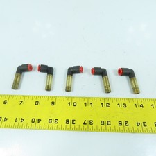 SMC 1/4" Push To Connect x 3/8" OD Plug-In Brass 90-¦ Elbow Air Fitting Lot Of 