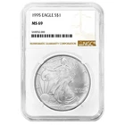 1995 $1 American Silver Eagle NGC MS69 Brown Label