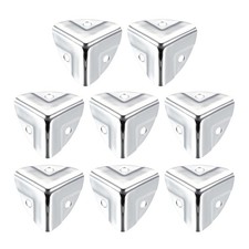 Metal Box Corner Protectors Edge Guard Protector 22x22x22mm Silver Tone 8pcs