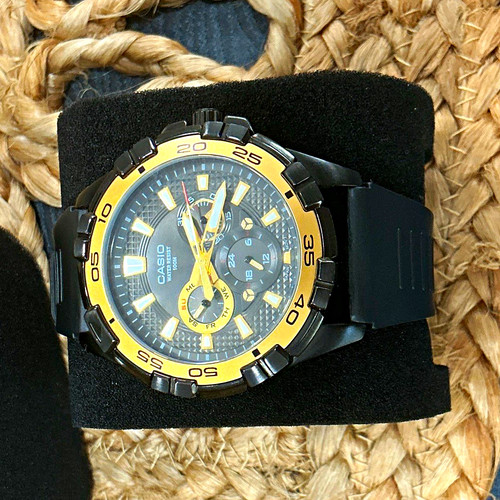Casio Marine Gear Quartz Chronograph Date Black/Gold Dial 100m 48mm