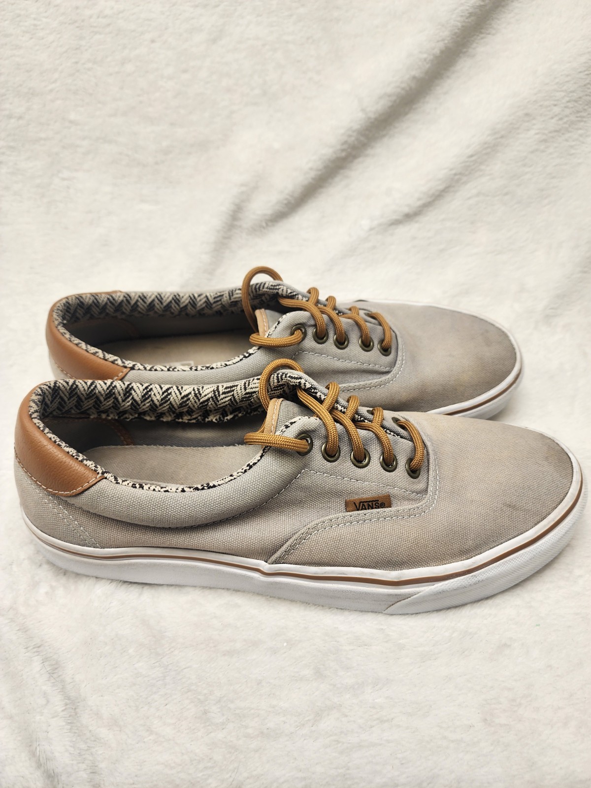 Vans Era 59 C&L Frost Gray Chevron Canvas Low Top Sneakers