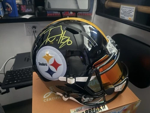 Pittsburgh Steelers Football Helmet Autographed Beckett Authenticated TJ Watt