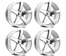 Set 4 24 Select Spectrum Gloss Silver Machined 24x10 Wheels 5x5 15mm Rims