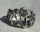 Vintage Silver Cloud Inc Sc Sterling Silver Triple Horse Ring! Size 9