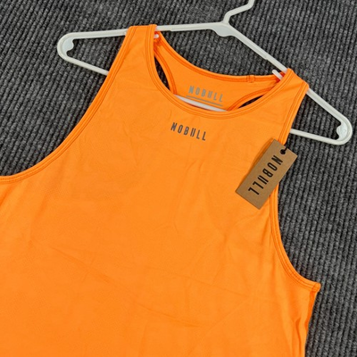 #ad NoBull Tank Top Shirt Womens Small Orange Sleeveless CrossFit Gym Workout New $24.29