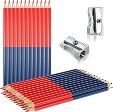36 Pcs Red and Blue Erasable Checking Pencils with Sharpeners for Grading Tests