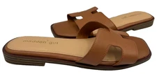 Madden Girl Women's Haileyy Comfort Slip On Slide Sandals Brown Size:9.5 147E