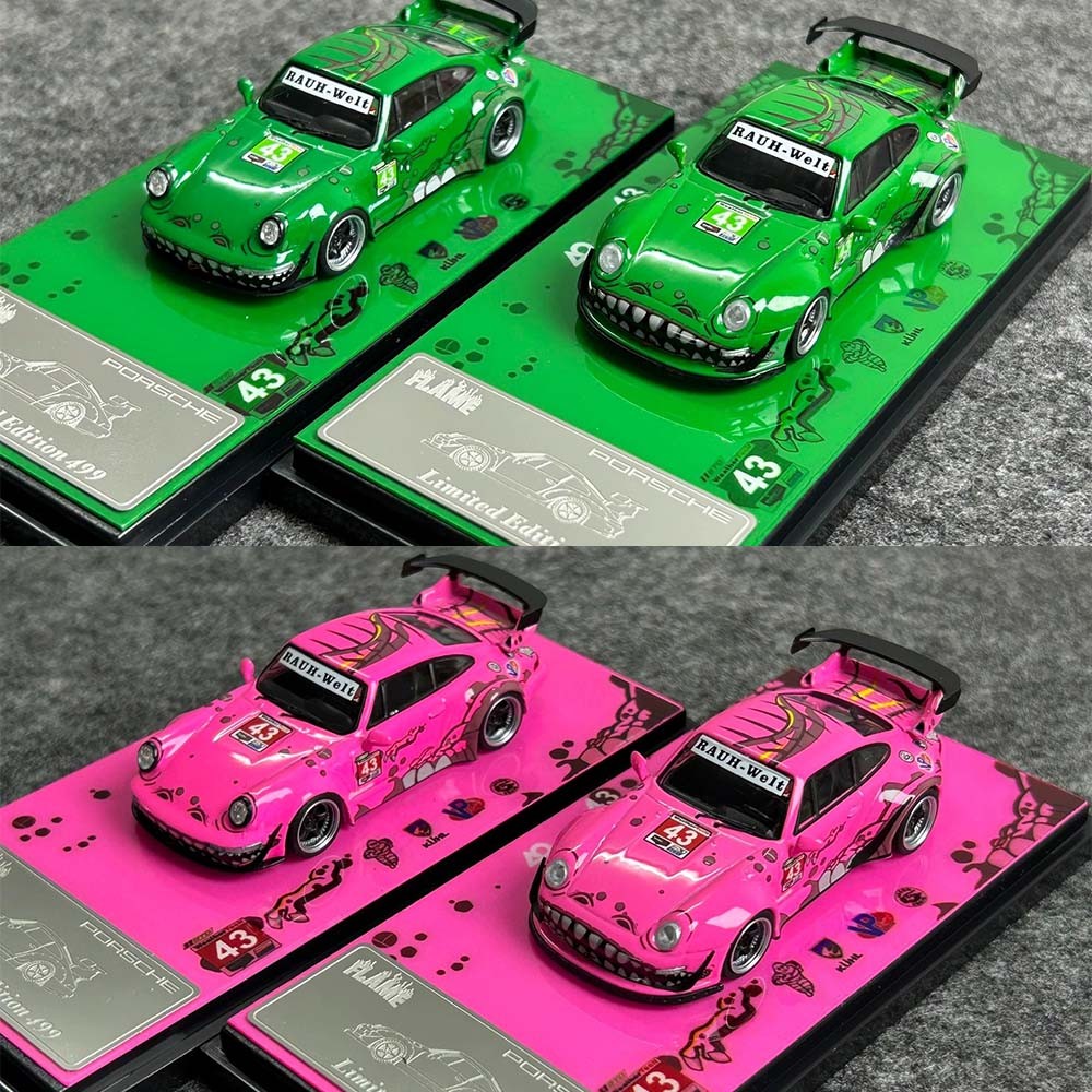 Flame 1:64 Porsche RWB Dinosaur Livery modification 993 964 Alloy