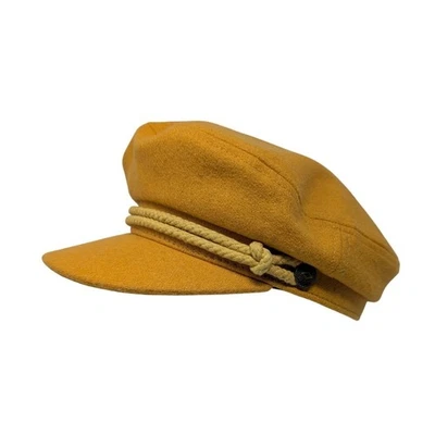 Brixton Fiddler Fisherman Cap Mustard Wool Blend Hat XS Boho Indie Festival - Image 1 of 4