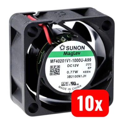 Sunon Axiallüfter Ventilator Schwarz 40x40x20mm 15.11m³/h Thermoplast 10 STÜCK