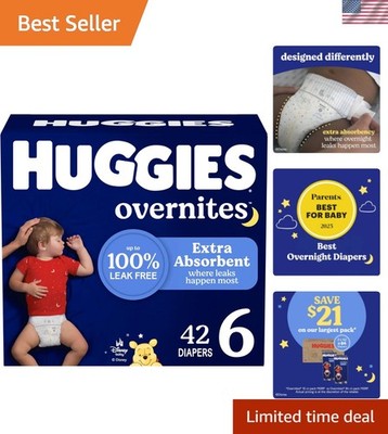 Huggies Overnites Size 6 Diapers - 42 Count for Overnight Protection & Comfort