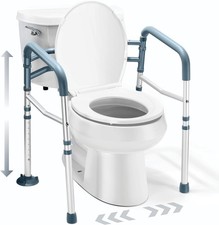 Toilet Safety Rail Adjustable Detachable Toilet Safety Frame W/ Handles