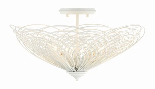 Crystorama Lighting Group DOR-B7703 Doral 3 Light 19"W Semi-Flush - White - Picture 3 of 7