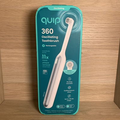 #ad Quip Rev 360 Oscillating Rechargeable Electric Toothbrush Silver Cloud NEW $29.49