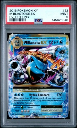 2016 POKEMON XY EVOLUTIONS #22 M BLASTOISE EX PSA 9