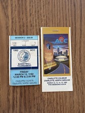 1992 ACC Basketball Tournament Ticket Stub Duke Blue Devils Champions Laettner