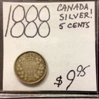 1888 Canada 5 Cents Silver — photo from another recent sale