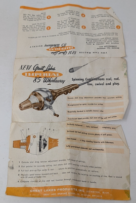 #ad #ad Vintage Great Lakes Imperial Whirlaway Fishing Rod Parts Diagram Manual Epeherma $14.84