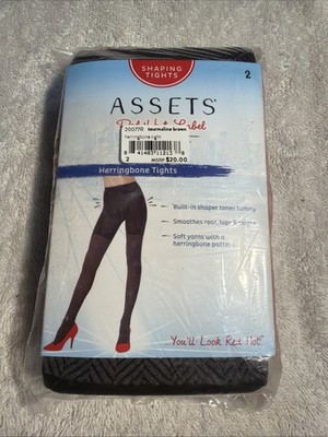 Assets by Spanx Herringbone Shaping Tights Misses Size 2  NEW Tourmaline Brown