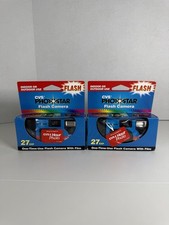 LOT of 2 - CVS Vintage 2004 Power Flash Blue All Purpose Disposable Camera 35mm