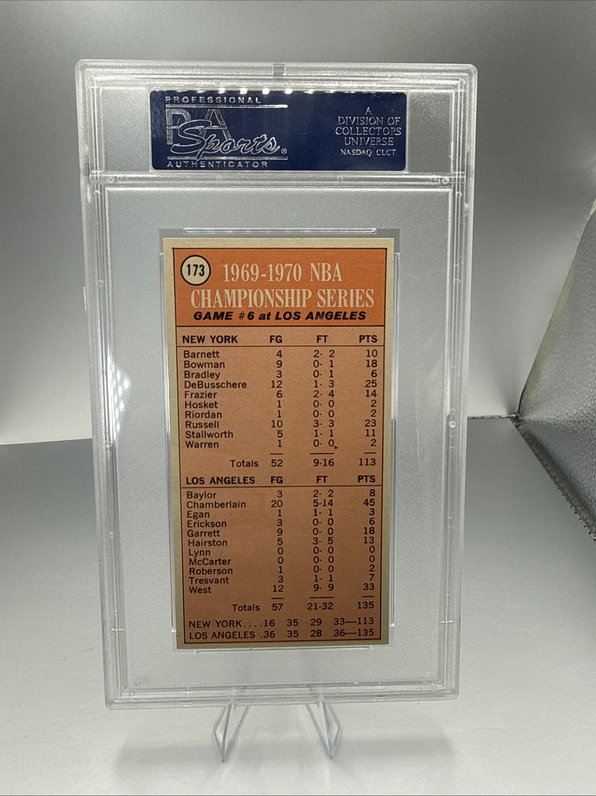 1970 Topps WILT CHAMBERLAIN Playoff Game 6 #173 PSA 8 NM-MT "RARE" view 2