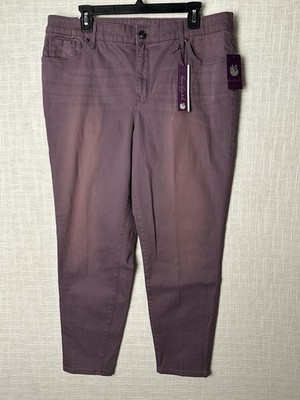 Gloria Vanderbilt Jeans Vintage Plum Women s 16 Alexandra Fit Ankle Mid-Rise NWT