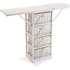 Asse da stiro mobile con 4 cassetti cestini contenitori panni indumenti per stir