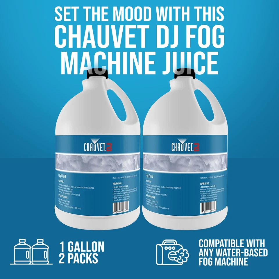 Chauvet DJ 1 galón botella de líquido de jugo de humo de niebla para máquinas de niebla (paquete de 2) Foto 3 de 4