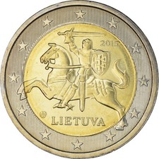 #373125 Lithuania, 2 Euro, 2015, UNZ, Bi-Metallic, KM:New